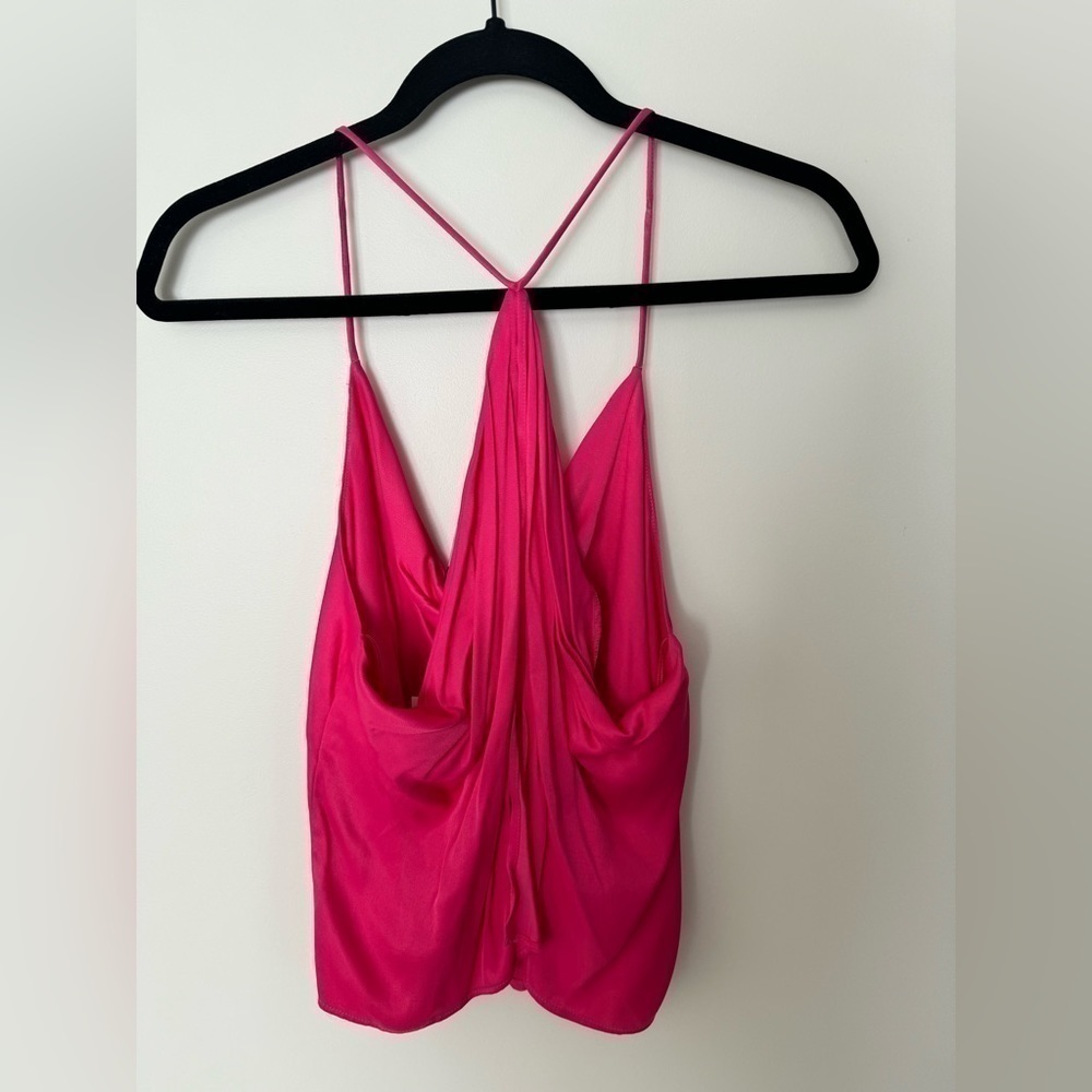 Zara Hot Pink Satin Top - Picture 3 of 5